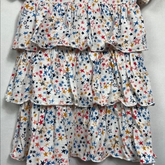 Magnetic Me Starry Print Dress - White, Blue, Orange tiers ruffles size 18-24 m - Picture 12 of 16